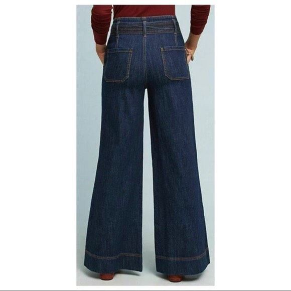 Anthropologie | Pilcro Flare Button Front High -Rise Wide Leg Flare Jeans The Up - Picture 16 of 16